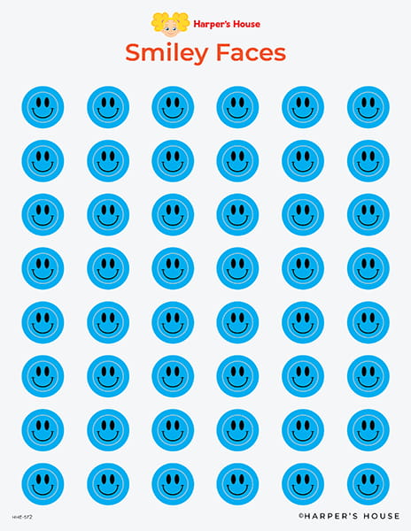 blue smiley face stickers