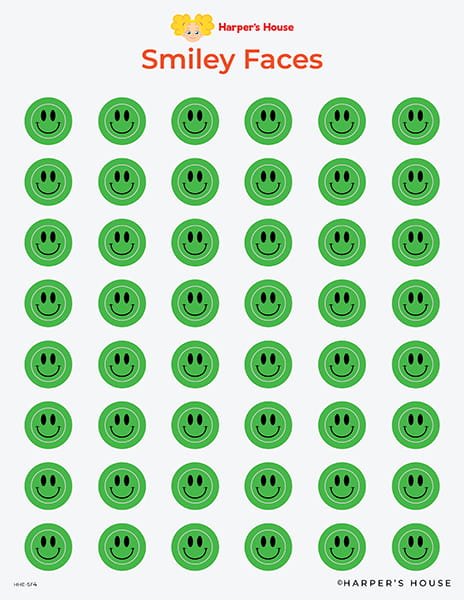 green smiley face stickers