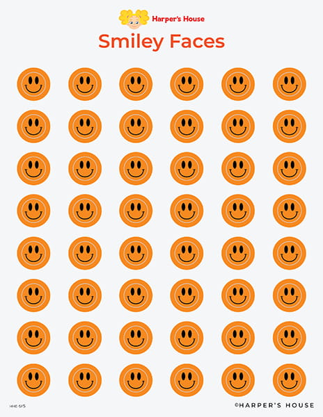 orange smiley face stickers
