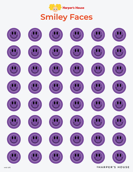 purple smiley face stickers