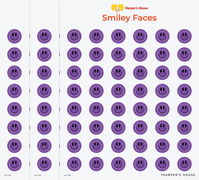 purple smiley face stickers