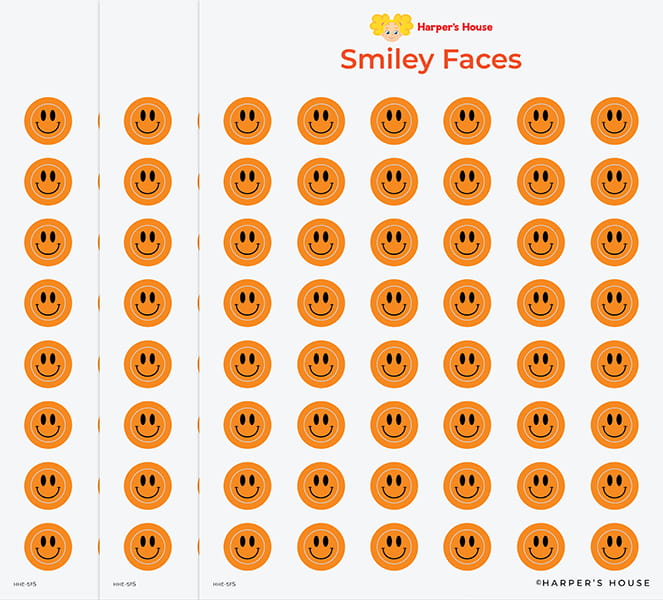 orange smiley face stickers