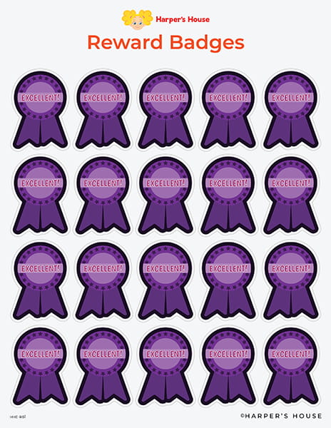 purple reward badge stickers