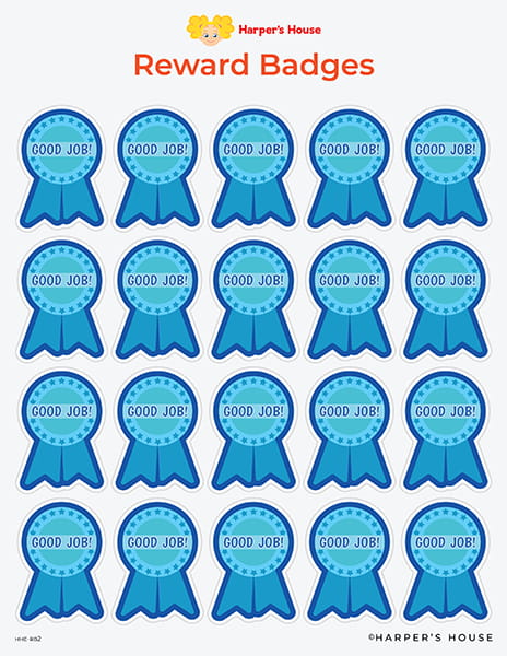 blue reward badge stickers