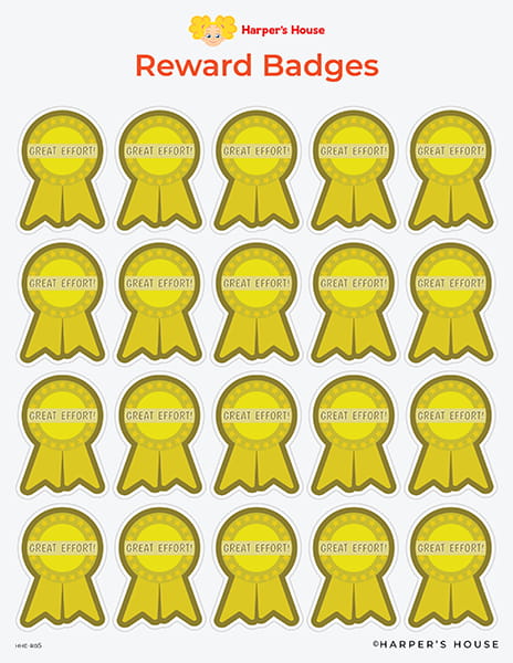 yellow reward badge stickers