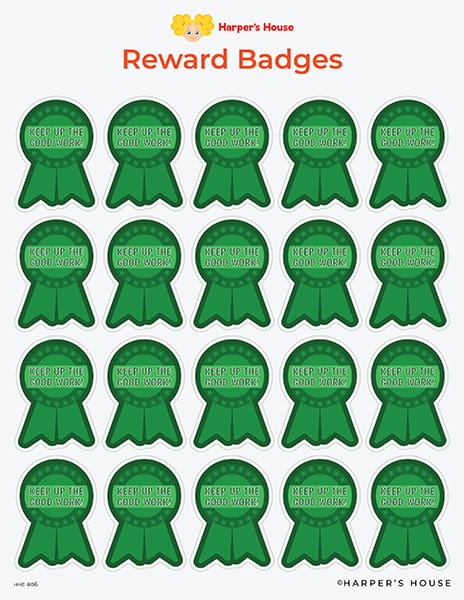 green reward badge stickers