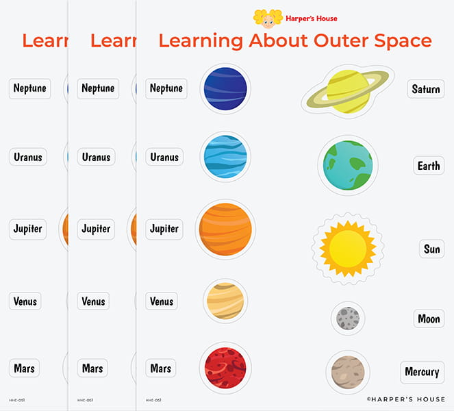 stack of outer space stickers