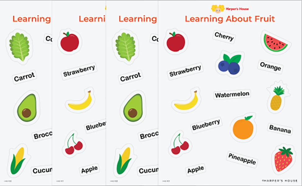 stack of healthy food stickers