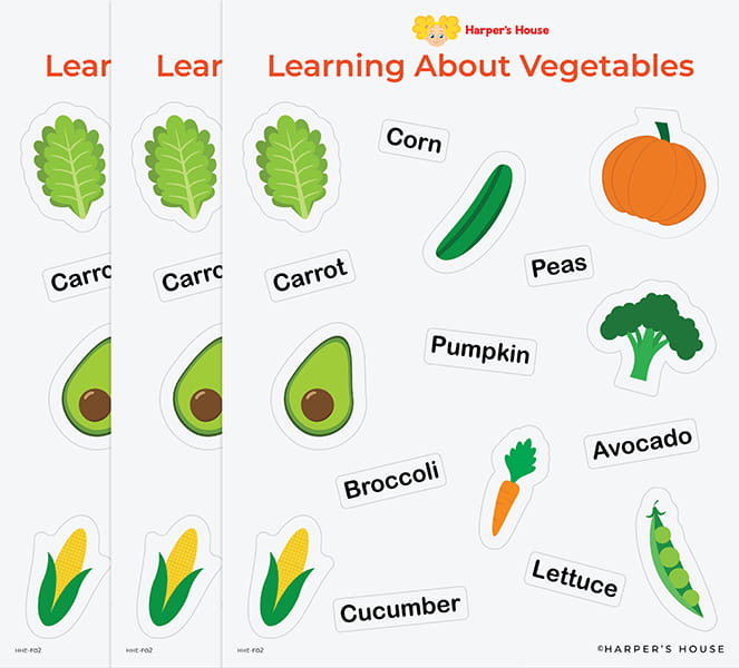 stack of vegetable stickers