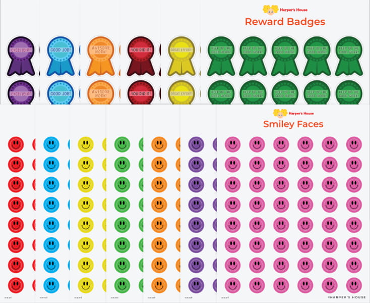 various reward stickers