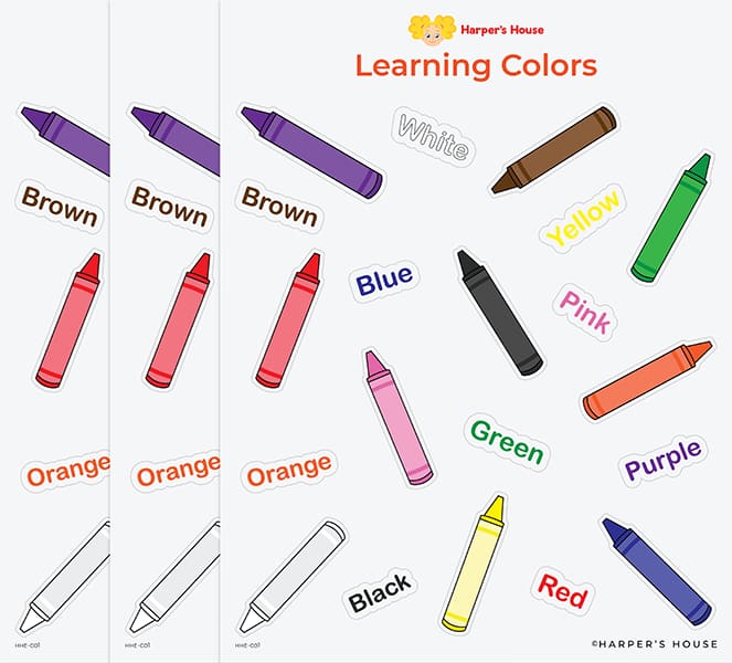 stack of colored crayon stickers