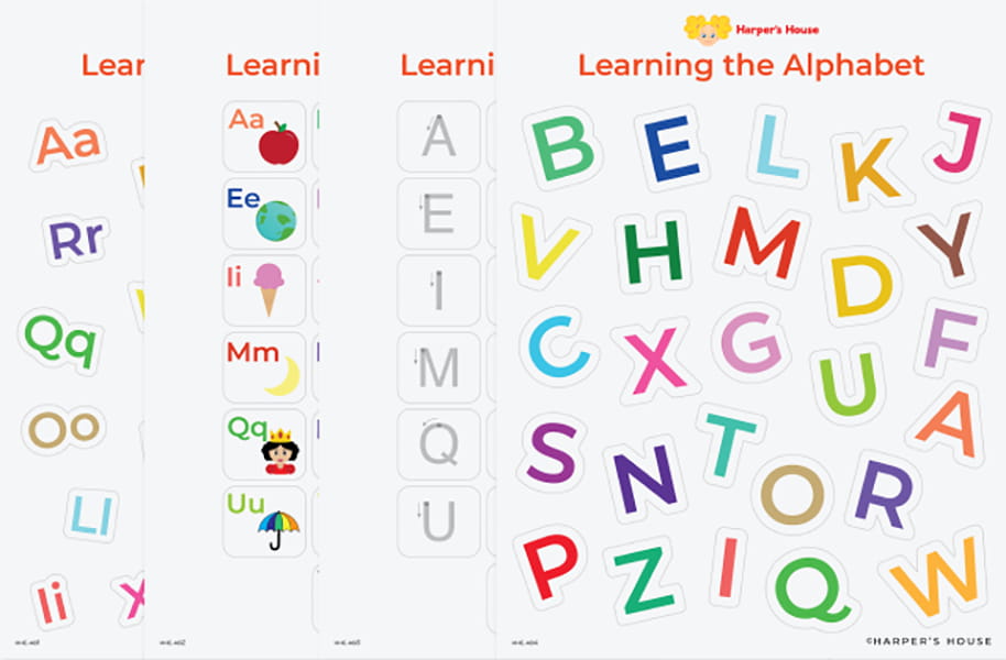 stack of various alphabet stickers