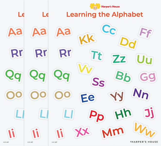 stack of alphabet stickers