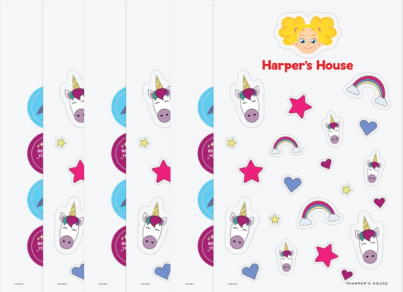 stack of unicorn stickers