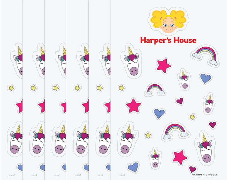 stack of unicorn stickers