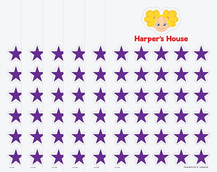 stack of purple star stickers