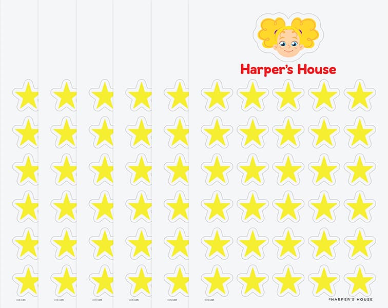 stack of yellow star stickers