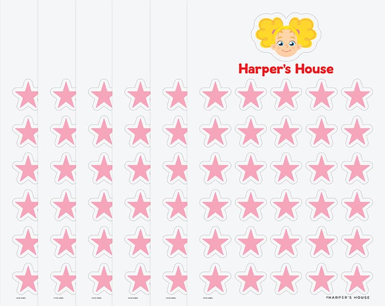 stack of pink star stickers