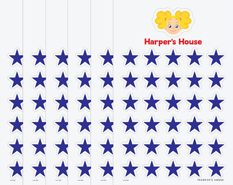 stack of blue star stickers