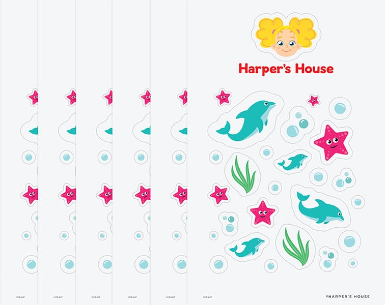 stack of dolphin stickers