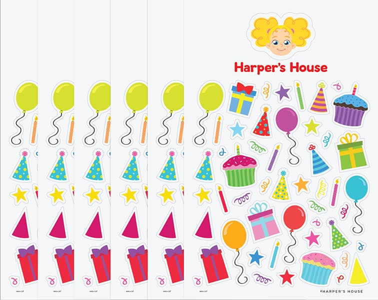 stack of celebration stickers